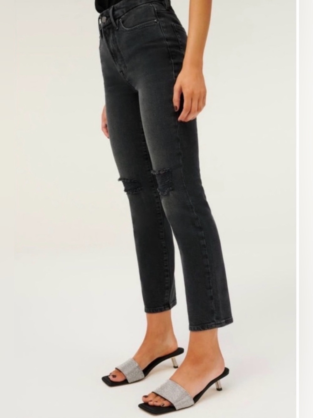 Good American Good Classic Straight Leg Jeans In Black237 Size 8/29 EUC